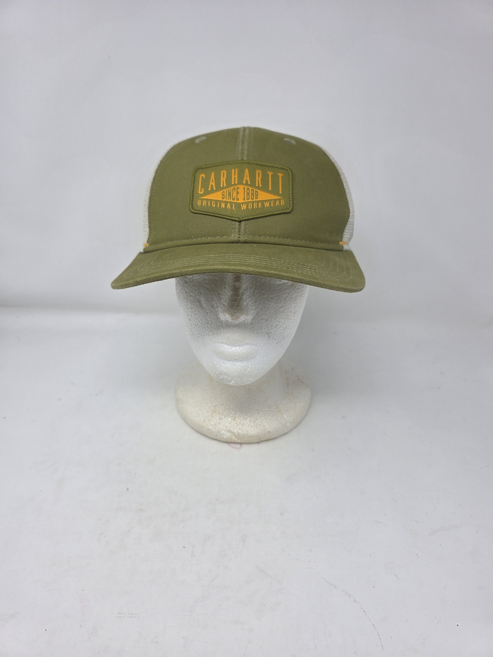 Carhartt Mens Patch Mesh Trucker Hat Olive Green Tan Snapback Cap Original Work